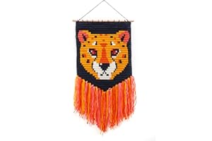 SOZO GROWING UP CREATIVE Sozo Cheetah 3D Needlepoint Wall Art Kit - Beginner Plastic Canvas Yarn Craft - DIY Embroidery Animal Tapestry