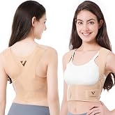 Vicorrect Adjustable Posture Corrector for Women: Invisible Under Clothes - Comfortable Back Support Bra for Upper Back Neck Shoulder Pain Relief - Ideal for Sitting Exercise Daily Wear (Beige Medium)