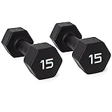 CAP Barbell Black Neoprene Coated Dumbbell, 15 lb