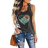 Womens Vintage Graphic Racerback Tank Tops Summer Beach Vacation Tank Cami Casual Loose Workout Yoga Tanks Vest