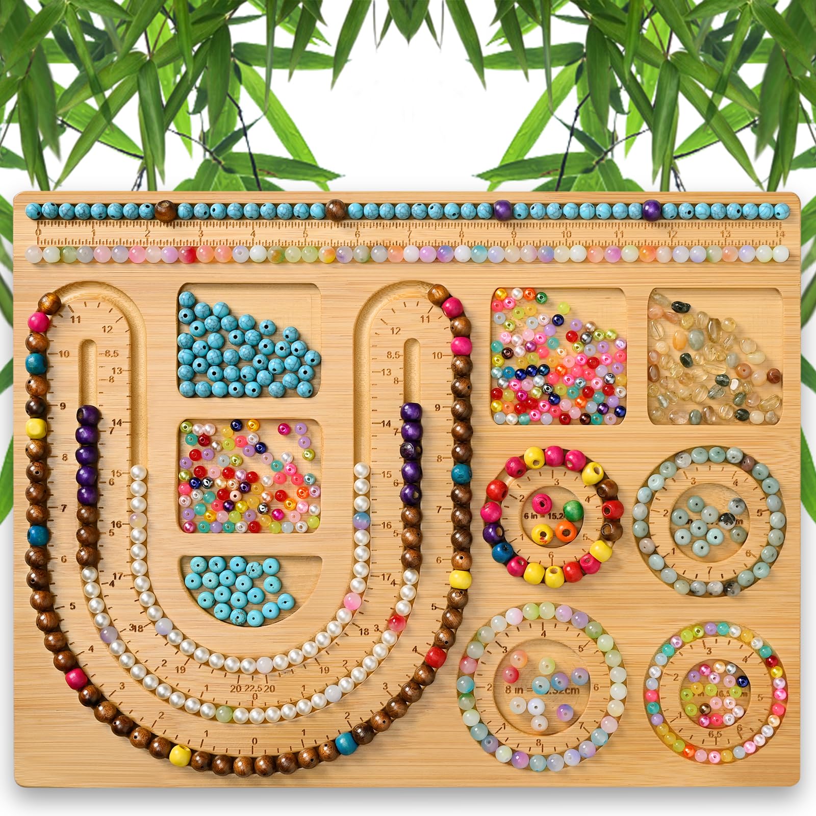 Photo 1 of NOAVAOL Bead Boards for Jewelry Making, Combi Bamboo Beading Board for Jewelry Bracelet Making, Beading Trays Jewelry Design Mats for Necklace, Bracelet, DIY Design