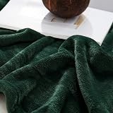 EHEYCIGA Fleece Throw Blanket 130x165 Dark Green Soft Flannel view 8
