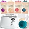 PURECLEAN Waxing Kit for Women Men, Digital Hard Wax Kit for Hair Removal with 44 Wax Items for Home Waxing, Wax Warmer Kit for Full Body Face Eyebrow Bikini Brazilian Waxing