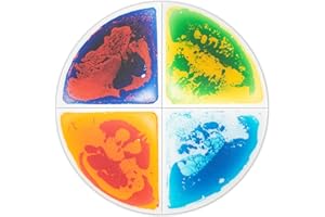 LONGKING 4-Sheet Liquid Sector Sensory Tiles, Colorful Floor Tile for Play Centers, Playroom, Lava Tiles, Radius 13"