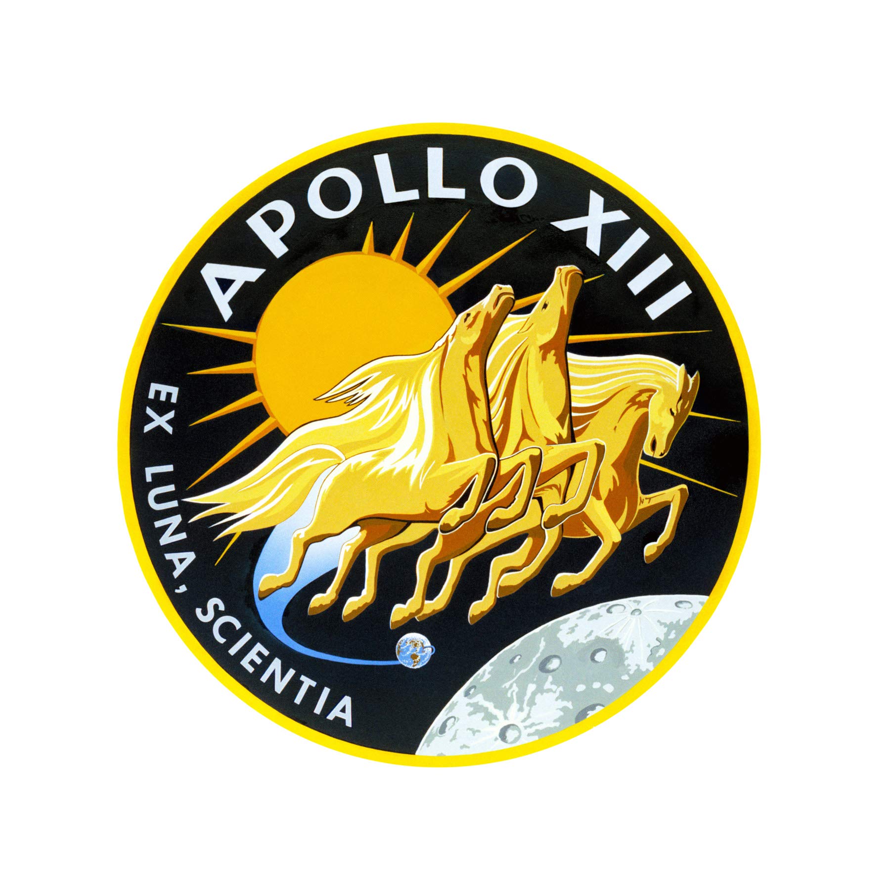 Artery8 Space NASA Apollo 13 Mission Emblem Badge Patch Large Wall Art Poster Print Thick Paper 18X24 Inch