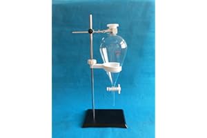 DONLAB EBT2 1000ml Glass Separatory Funnel Set, PTFE Stopcock with Steel Support Stand, Clamp and PP Holder