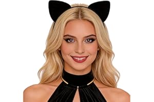 Bonnie Z. Leonardo Black Cat Ears Headband Furry Padded Catwomen Headbands Cat Black-F
