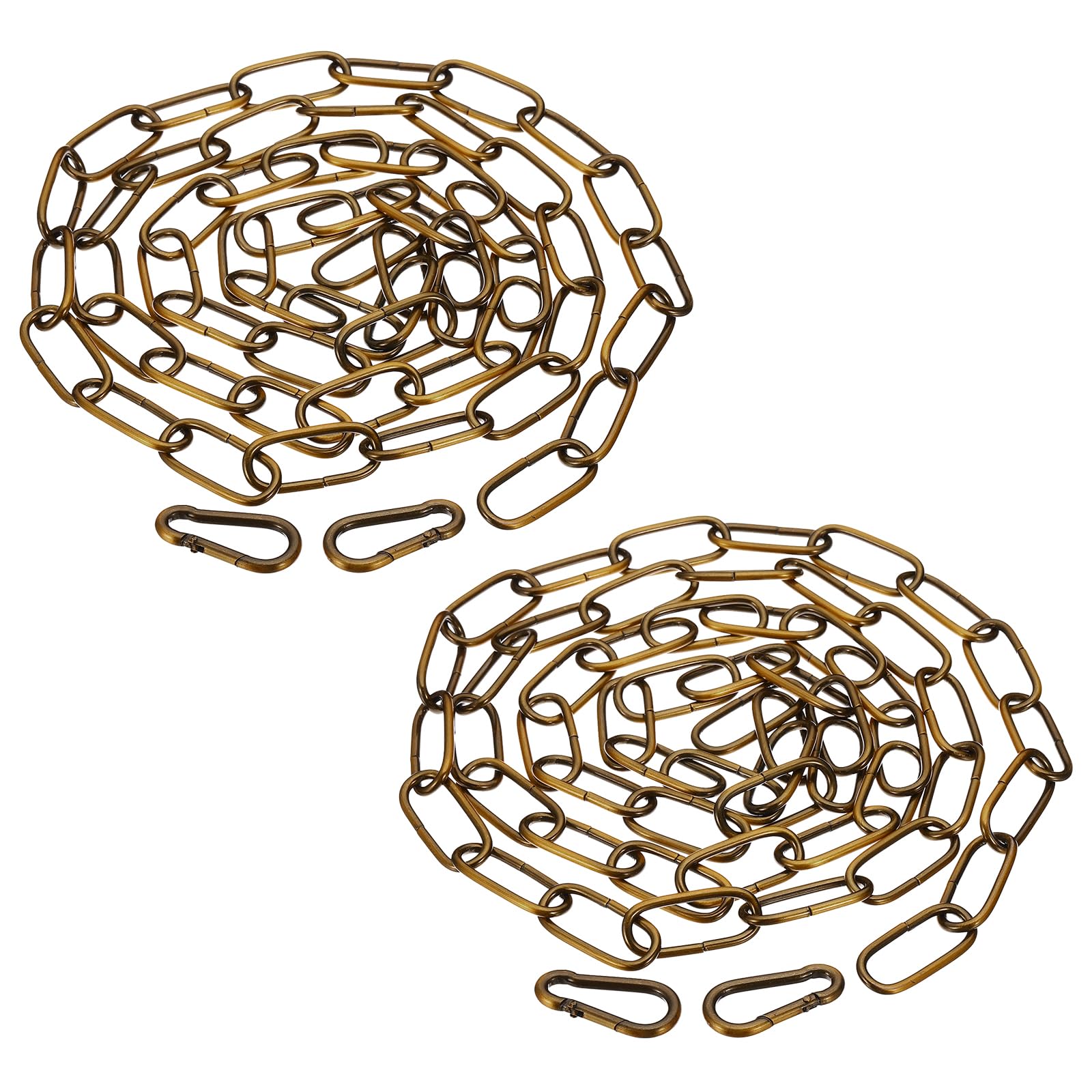 PATIKIL 6 Feet Gold Bronze Finish Lighting Hanging Chain, 2 Set Metal Looping Chain for Hanging Plant Pendant Chandelier Light Fixture