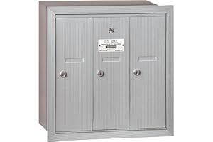 Salsbury Industries 3503ARP Recessed Mounted Vertical Mailbox with Master Commercial Lock, Private Access and 3 Doors, Aluminum