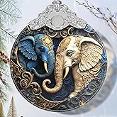 Christmas Ornament - Stained Glass Elephant - Home Decor - Holiday Present Ideas - Gift Exchange - Gentle Elephants