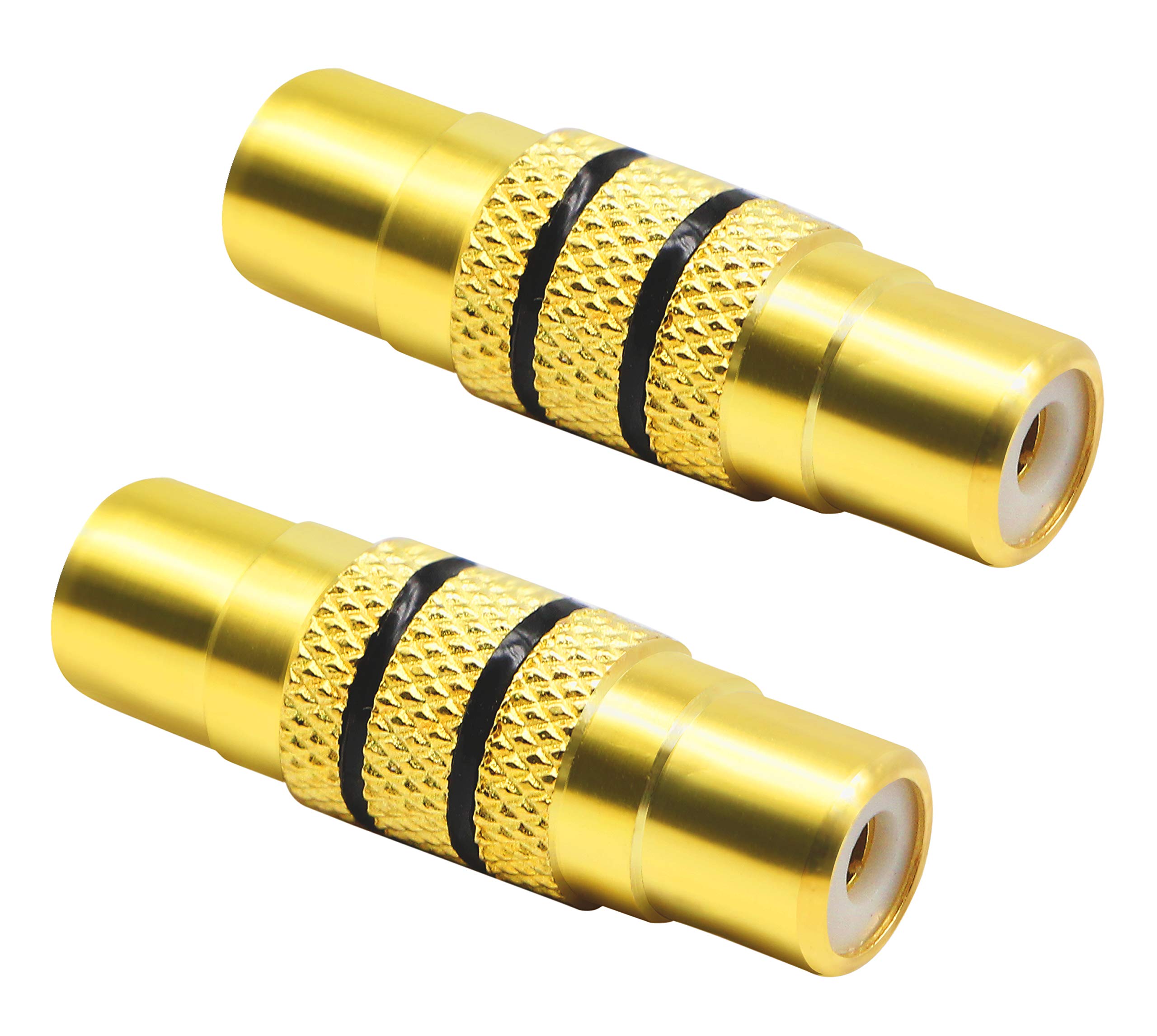 zdyCGTime Gold Plated Audio Video RCA Female to RCA Female Coupler Adapter,A/V Joiner Video and Audio Coupler Metal Adapter.(1 RCA/2-Pack)