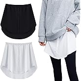 2 Pcs Shirt Extender for Women Adjustable Layering Fake Top Lower Sweep Shirt Half Length Skirt
