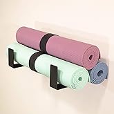 StoreYourBoard Yoga Mat Storage Rack, X-Large, Foam Roller Wall Hooks, 3 Exercise Mats, Fitness Gear Organizer