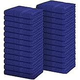 Pearl Linens Pack of 24 100% Cotton Hand Towels, Salon Towels for Spa, Gym and Bathroom Use, Hair Towels in Bulk, Soft, Absorbent, Quick Dry & Machine Washable, 16x27 inches, Royal Blue