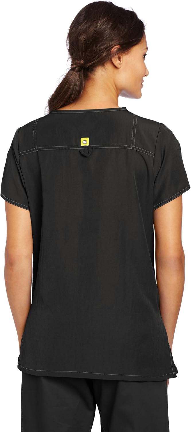 WonderWink Women's Four Stretch Sporty V-Neck Scrub Top: Clothing