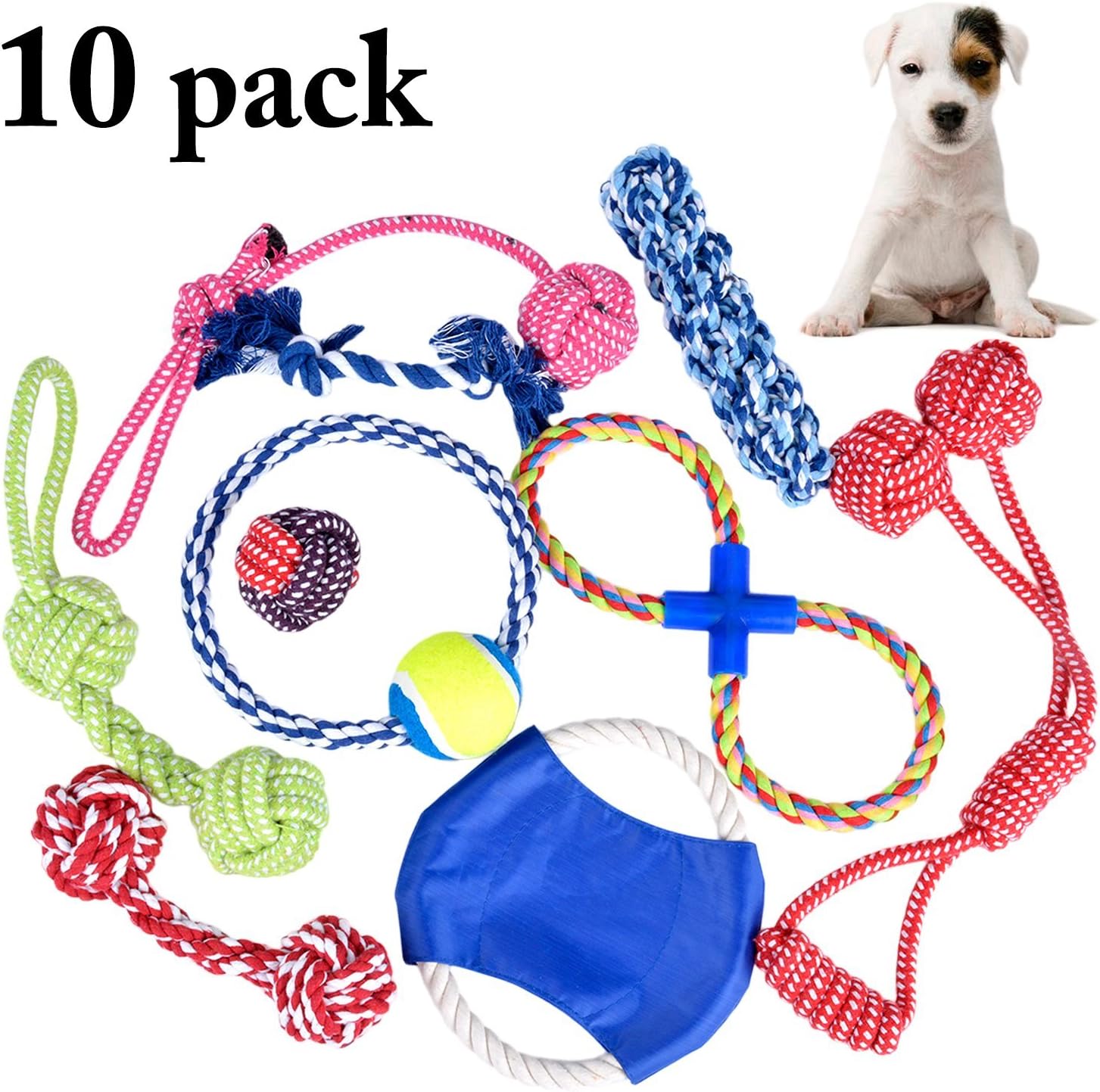 Hundespielzeug, Legendog 10 Stück Robust Baumwolle Seil Hundespielzeug