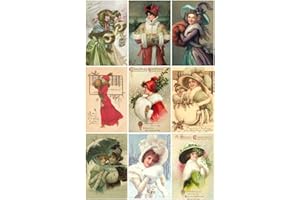 PAPER MOON MEDIA Victorian Vintage Winter Women with Muffs Christmas Cards #101 Printed Collage Sheet 8.5 x 11"