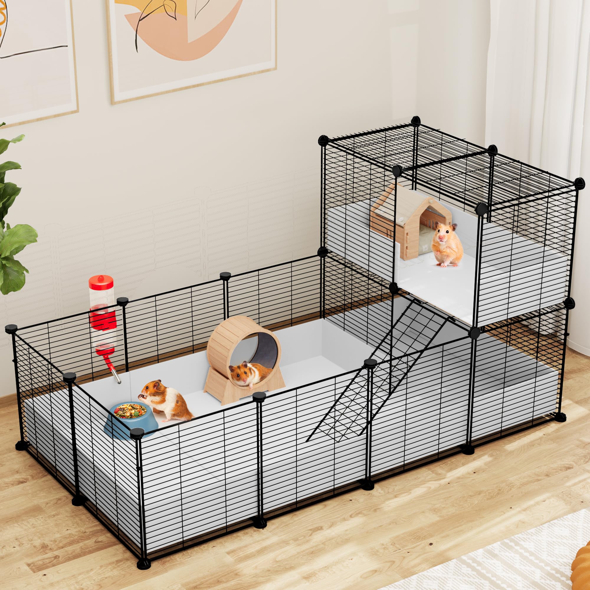 YITAHOME Guinea Pig Cage with Liner, 55x28x28 Inch