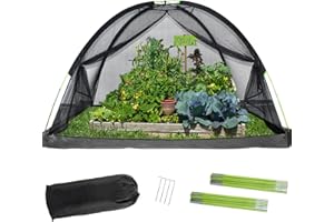 Gulfmore 12x9ft Koi Pond Cover Net with Zipper Access Heavy Duty Mesh Dome for Fish Protection and Leaf Prevention