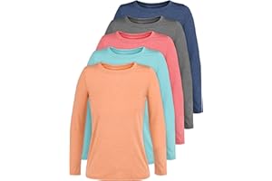 Cooraby Girls Long Sleeve Shirt Athletic Active Dry Fit Crew Neck T-Shirt Soft Activewear Shirts for Youth Teens Girls