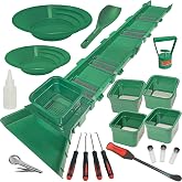 Sluice Box Compact Gold Panning Kit; Portable Sluice Box and 2 Classifier sifting Pans; classify While You Sluice with This Patented Prospecting Tool Set