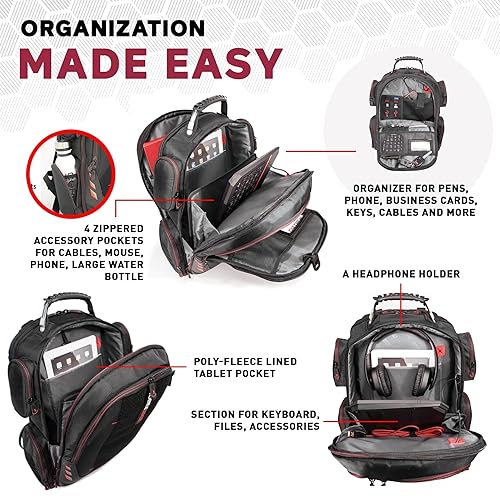 Mobile Edge Core Gaming Laptop Backpack for 17-18 Inch Laptops