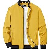 MAGCOMSEN Men's Bomber Jacket Lightweight Casual Zip Up Windbreaker Spring Fall Golf Coat with Pockets