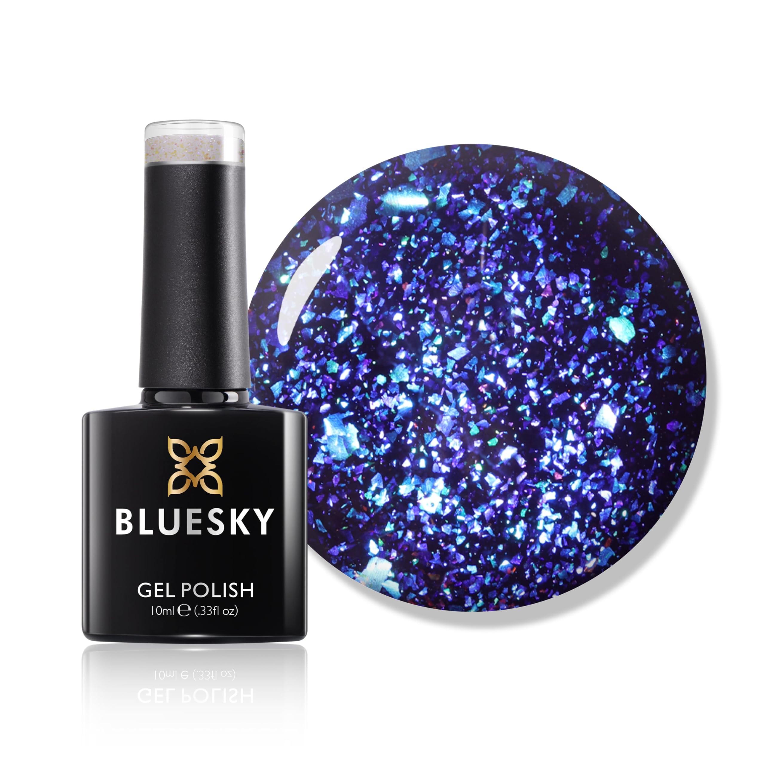 Bluesky Gel Nail Polish, Galaxy 05, Orion's Belt, Glitter, 10ml (Requires Curing Under UV LED Lamp)