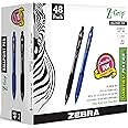 Zebra Pen Ballpoint - Bulk Pack Of 48 Z-grip Retractable Medium Point 1.0 mm, 24 Black Pens & 24 Blue Pens Combo Pack