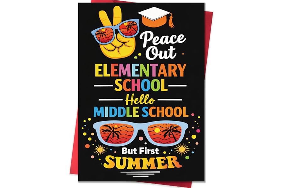 Smithtuy 5th Grade Graduation Gifts Card for Boys Girls,Funny 2026 Elementary School Graduation Cards Gifts Decorations for Son Daughter Granddaughter Grandson Niece Nephew Family Kids