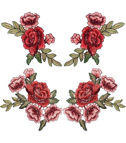 Amazon.com: Ximkee 1 Pair Rose Sew Iron on Applique