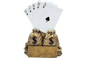 Decade Awards 6-Inch Poker Champion Trophy | Ultimate Texas Hold 'em Award | Elevate Your Game to a Royal Flush Status! - Engraved Plate Upon Request