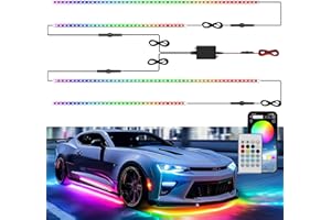 EK ENNOKING Underglow LED Lights for Cars 180 LEDs RGBI Neon Accent Strip Lights with App 16 Million Colors DIY & Music Mode Underbody Exterior Lights Kit for RV SUV Truck Boat 12V