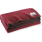 M MCGUIRE GEAR Heavy Duty Wool Blanket, Survival, Emergency, and First Aid Use – Mil-Spec, Fire Retardant, Durable Outdoor Wool Blankets for Camping. - Maroon, (64 x 90 inches)