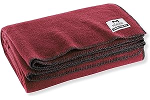 M MCGUIRE GEAR Heavy Duty Wool Blanket, Survival, Emergency, and First Aid Use – Mil-Spec, Fire Retardant, Durable Outdoor Wool Blankets for Camping. - Maroon, (64 x 90 inches)