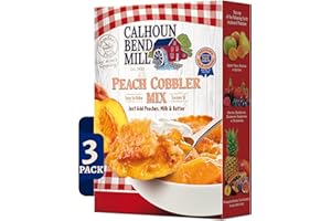 Calhoun Bend Mill Peach Cobbler Mix | Easy to Make Classic Southern Dessert | Versatile Crust Mix for Peach & Other Fruit Fillings | Sweet and Crunchy | Ideal for Baking Enthusiasts - 8 Oz (Pack of 3)
