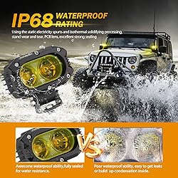 Auxbeam LED Amber Fog Light, 4Inch 60W Led Driving