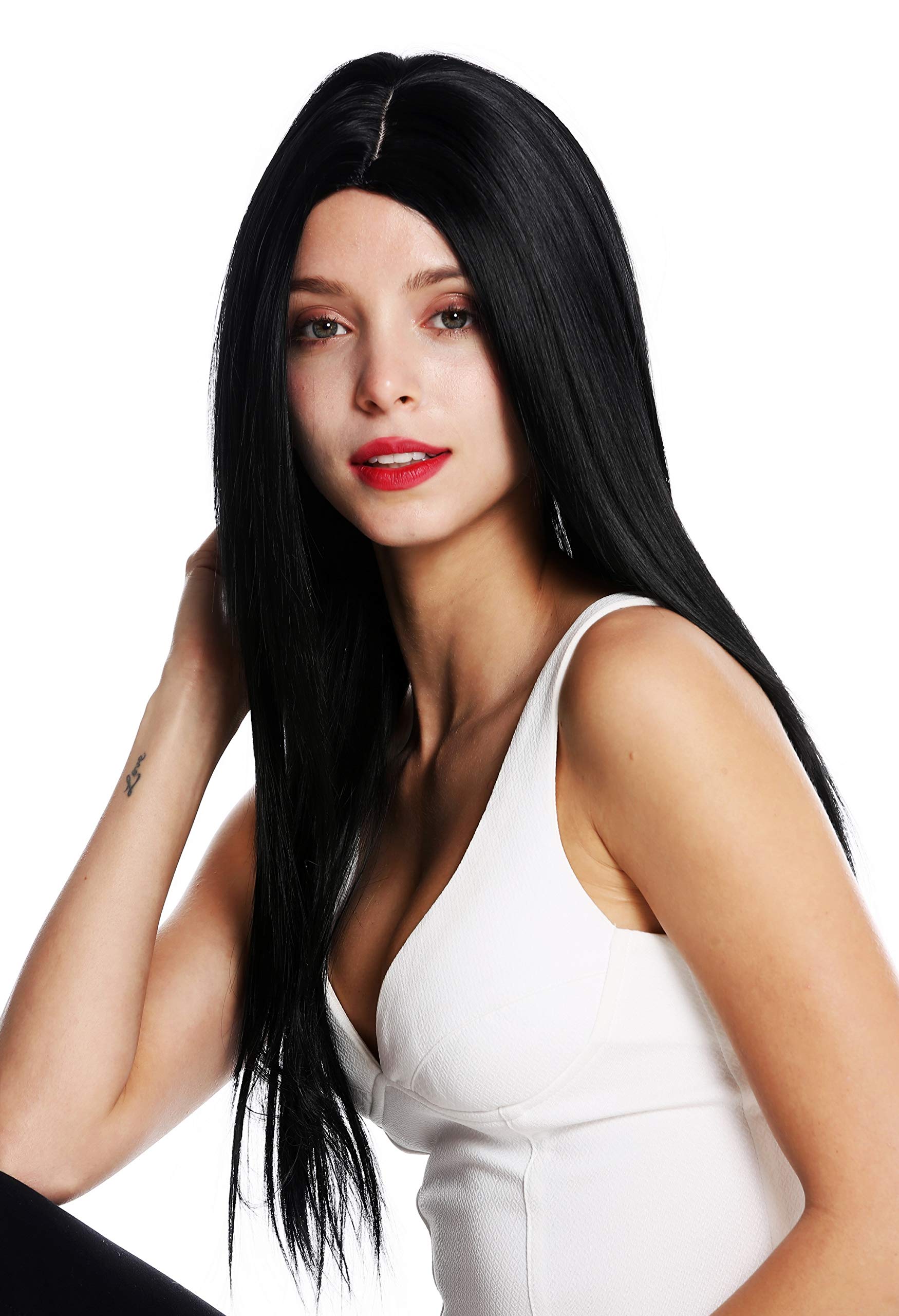 WIG ME UP - VK-34-1 quality women's wig long sleek middle parting black