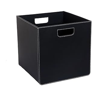 Nora Genuine Leather Storage Box (Black)