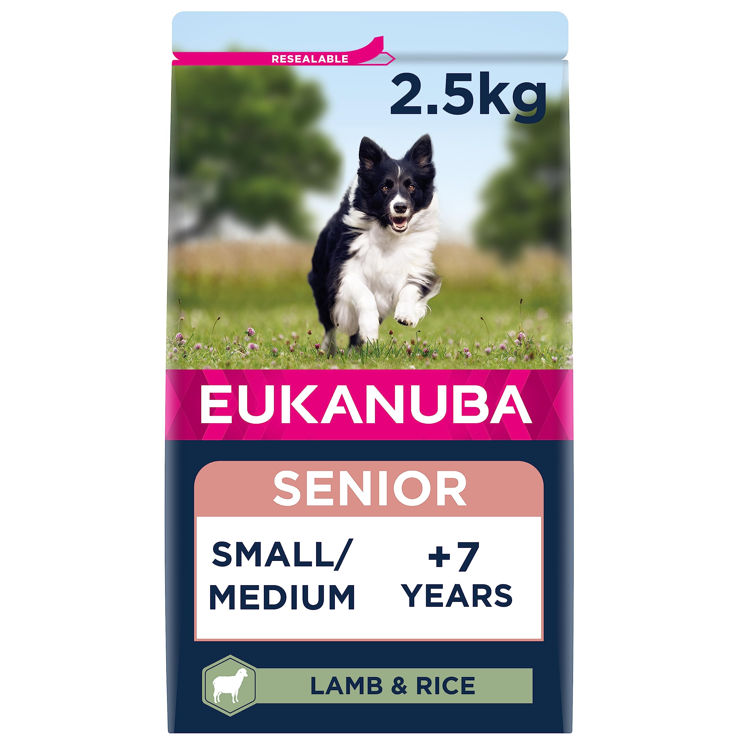 Eukanuba Complete Dry Dog Food for Senior Small and Medium Breeds with Lamb and Rice 2.5 kg