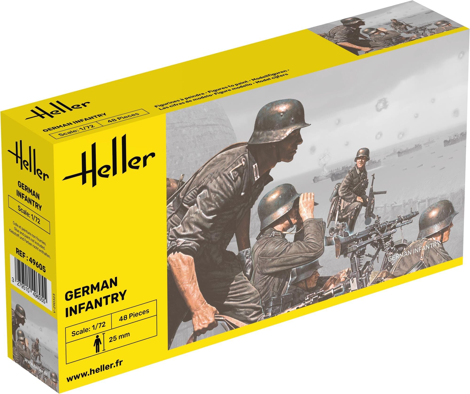 Heller 49605" Infanterie Allemande Plastic Model Kit, 1:72 Scale,Brown