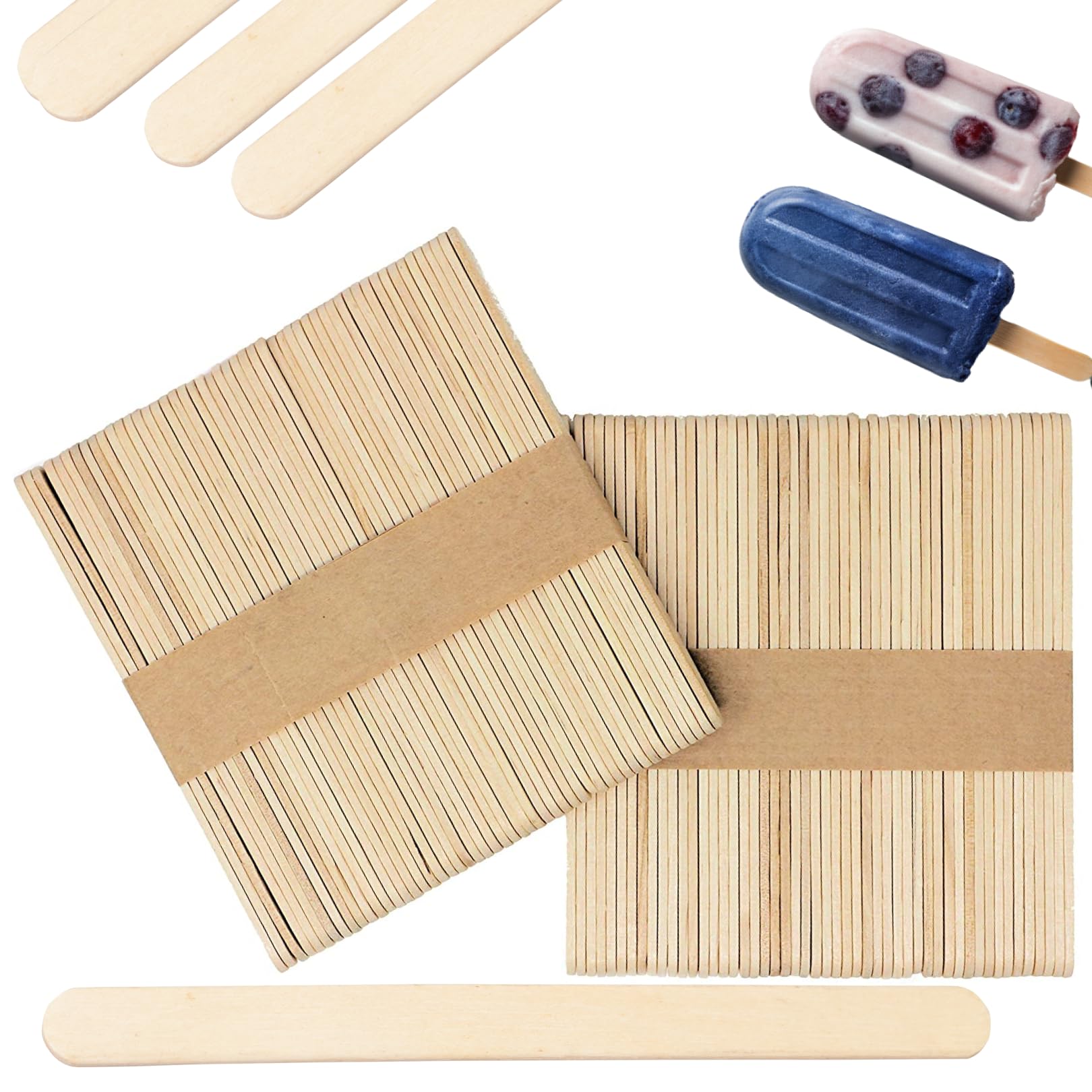 Lollipop Sticks – 100 Wooden Lolly Sticks for Craft | 114mm Lolly Pop, Lollypop, Popsicle, Cake Pop & Cakesicle for DIY Crafts
