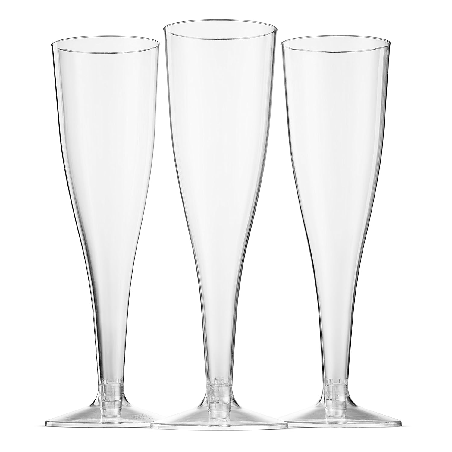 100 disposable champagne flutes