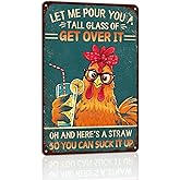 Vintage Chicken Coop Wall Decor farmhouse Metal Tin Sign Funny Chicken Sign