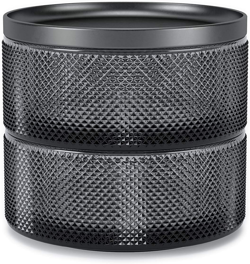 Umbra Tesora Jewelry Organizer, Two-Tier Storage Box with Removable Lid, Smoke: Home & Kitchen