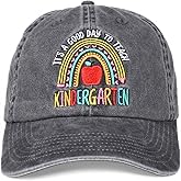 InnoBeta Kindergarten Teacher Gifts, Adjustable Embroidered Baseball Hat for Teacher Appreciation Day, Birthday, Thanksgiving, Christmas Grey