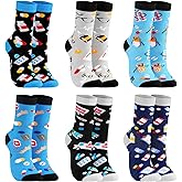 Chicingyou 6 Pair Pharmacy Technician Gift Pharmacist Socks Accessories for a Living Cotton Socks Pharmacy Student Gift