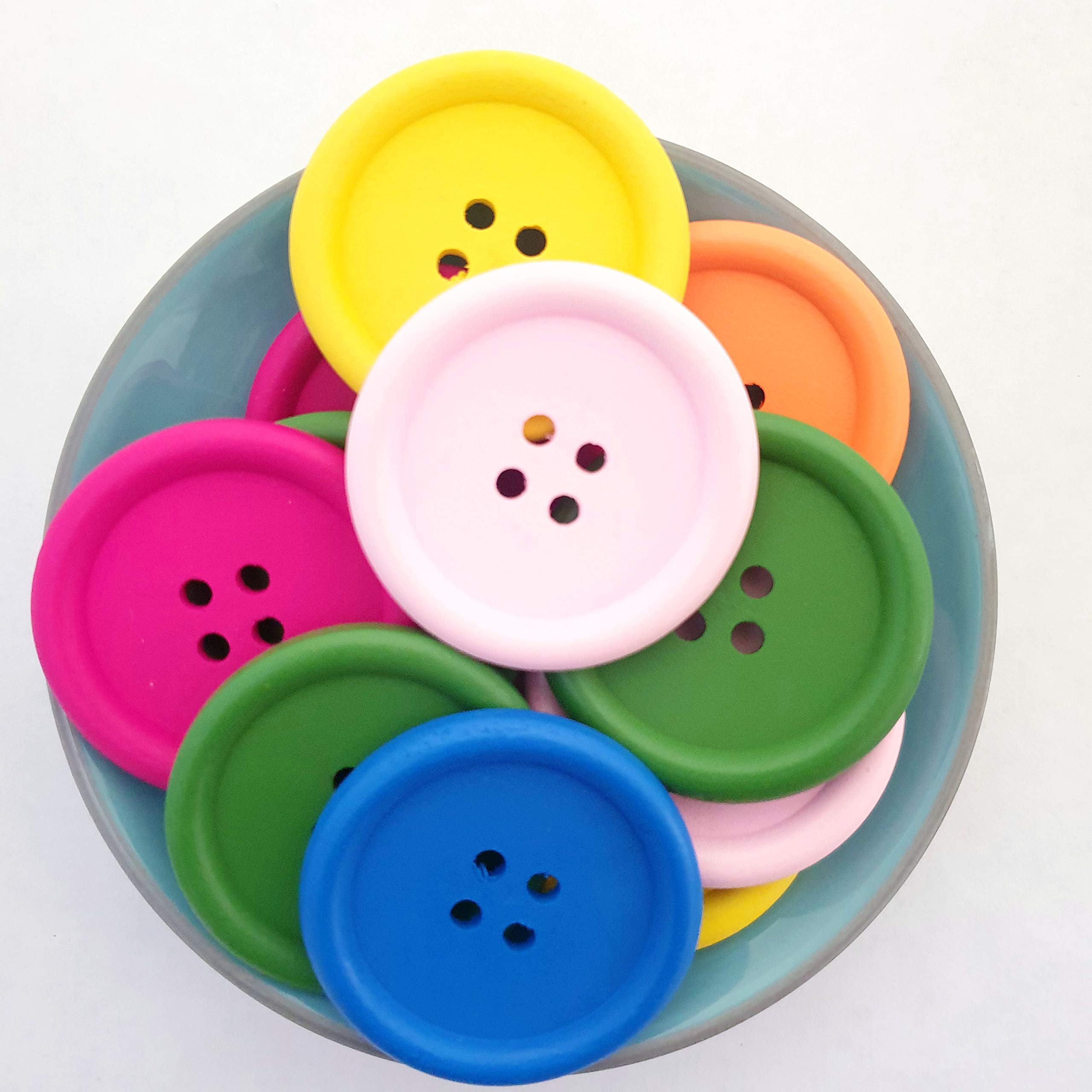 MajorCrafts® 12pcs 40mm Mixed Colours 4 Holes Large Round Wood Sewing Buttons Craft Embellishments