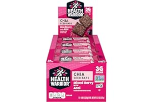Health Warrior Chia Bars, Acai Berry, 13.2-Ounce (Pack of 15)