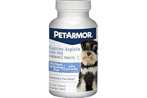 PetArmor Aspirin for Small Dogs, Fast Acting Anti-Inflammatory and Pain Relief For Dogs, Vet-Quality Joint Support and Pain Meds for Dogs, 75 Liver Flavored Tablets